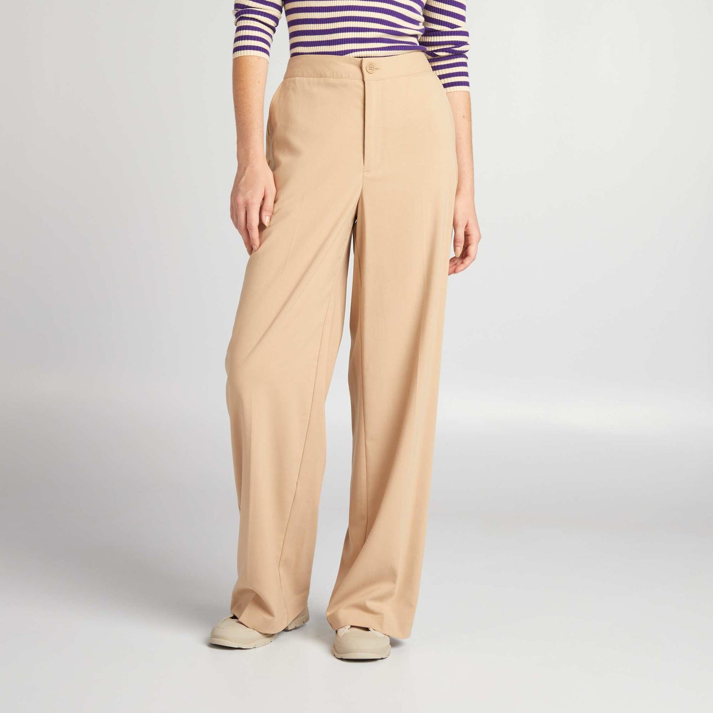 Pantalon large Beige