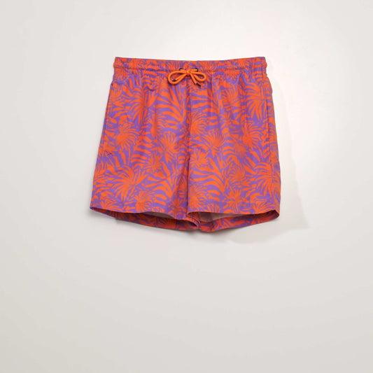 Short de bain rayé Orange