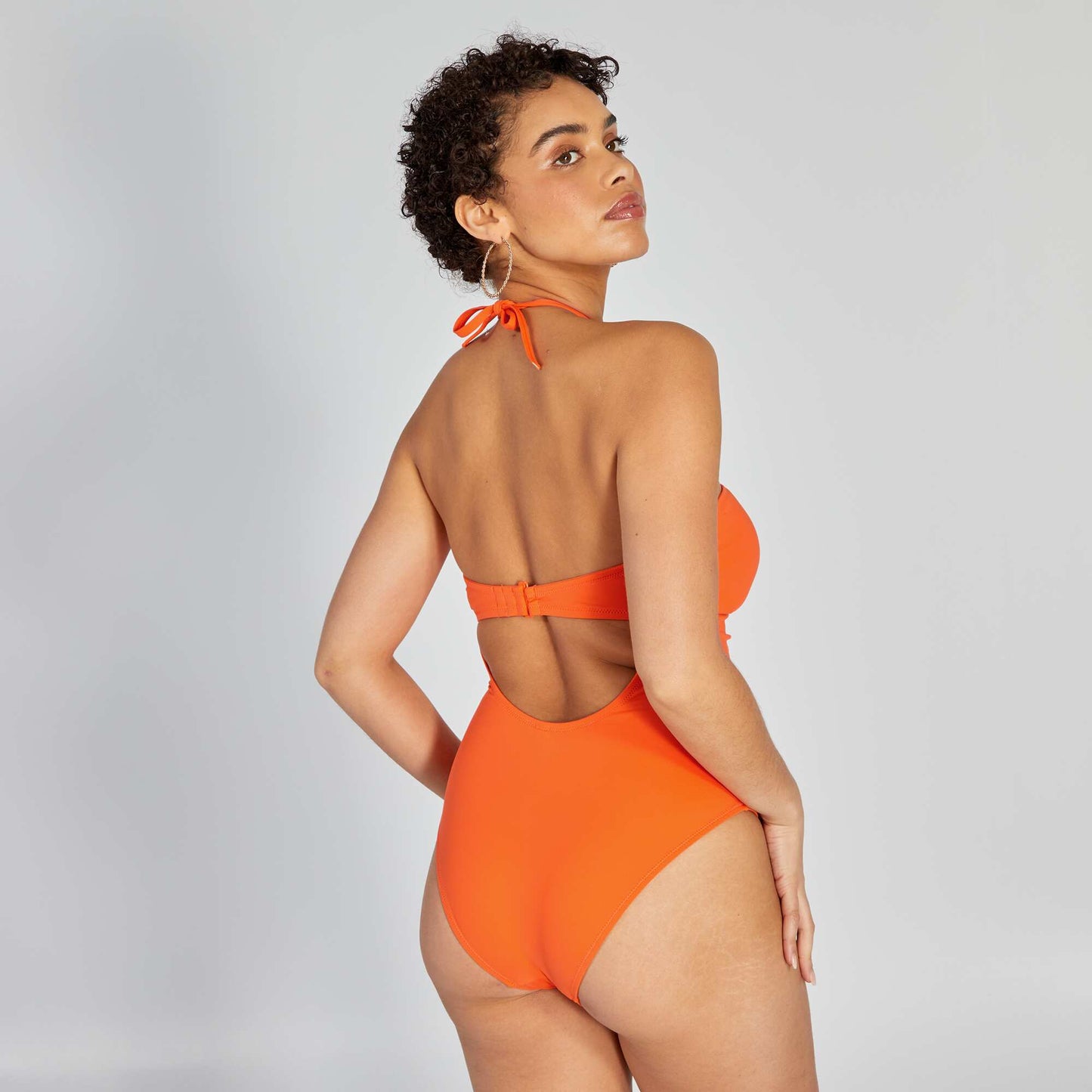 Maillot de bain 1 pièce découpes Orange