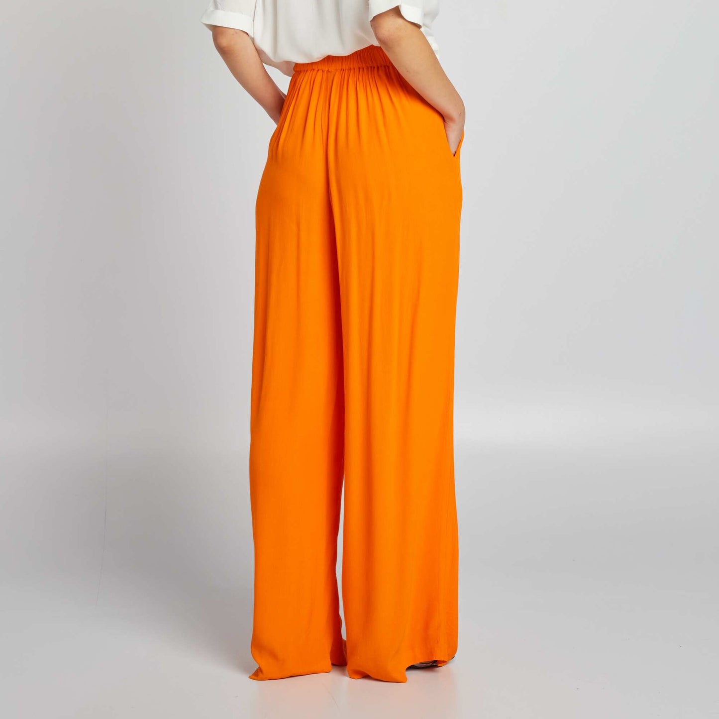 Pantalon large en crêpe Orange