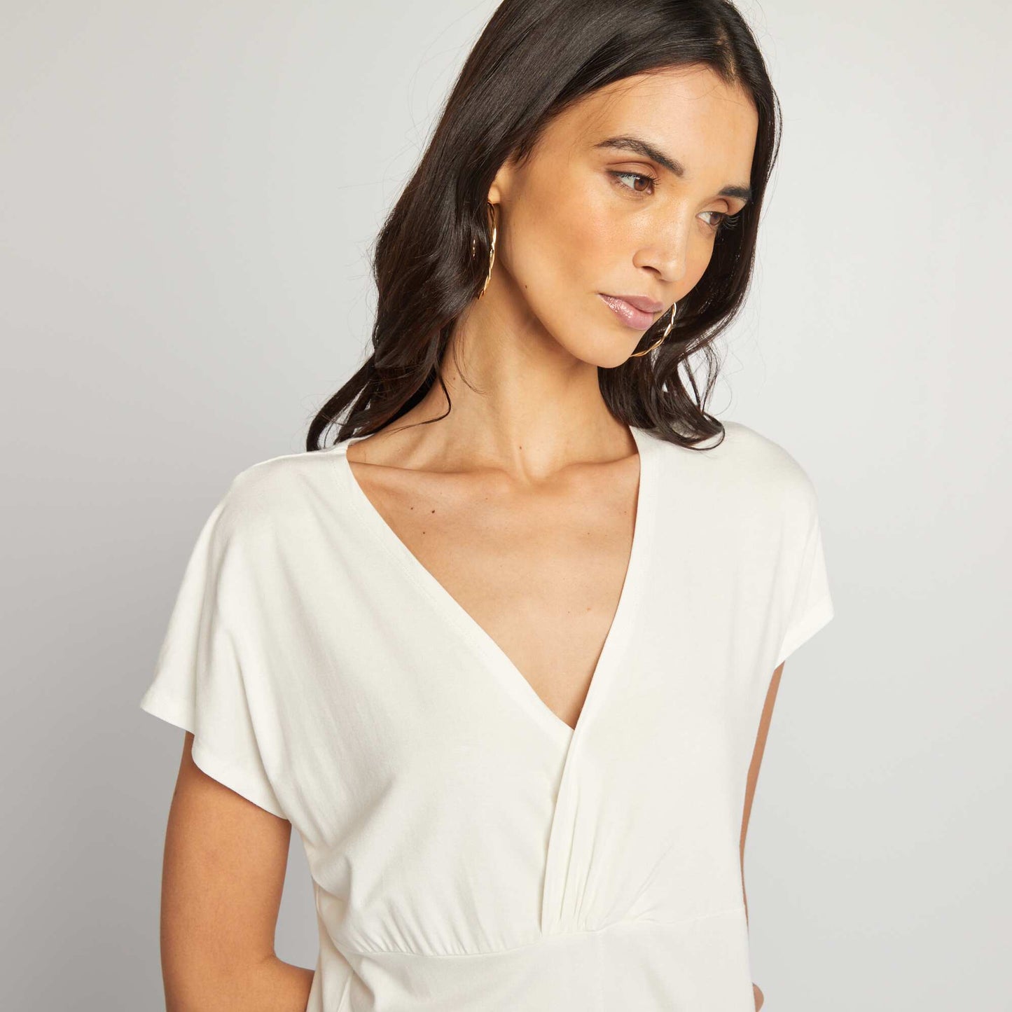 Tee-shirt manches courtes ultra-stretch Blanc