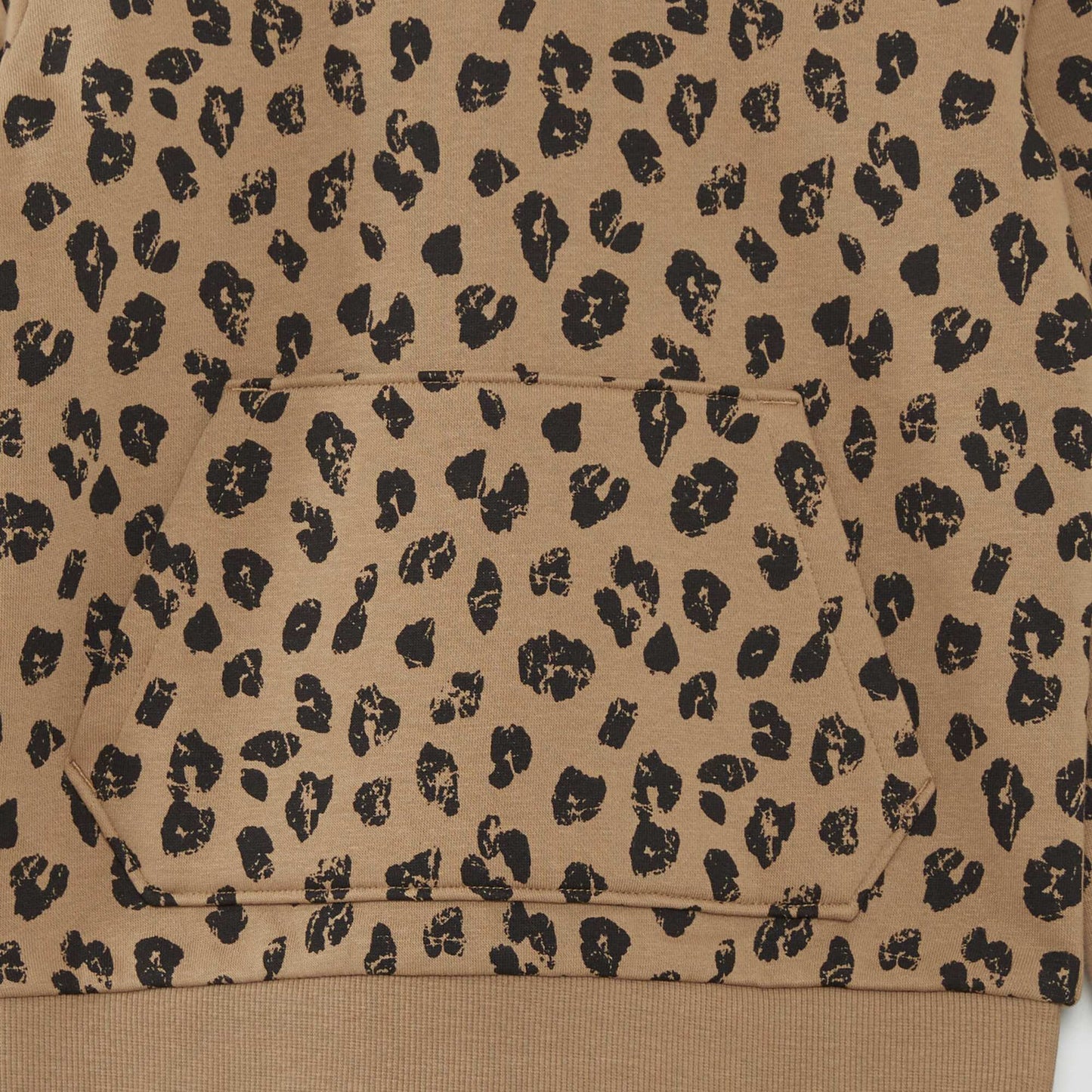 Sweat à capuche motif léopard Beige