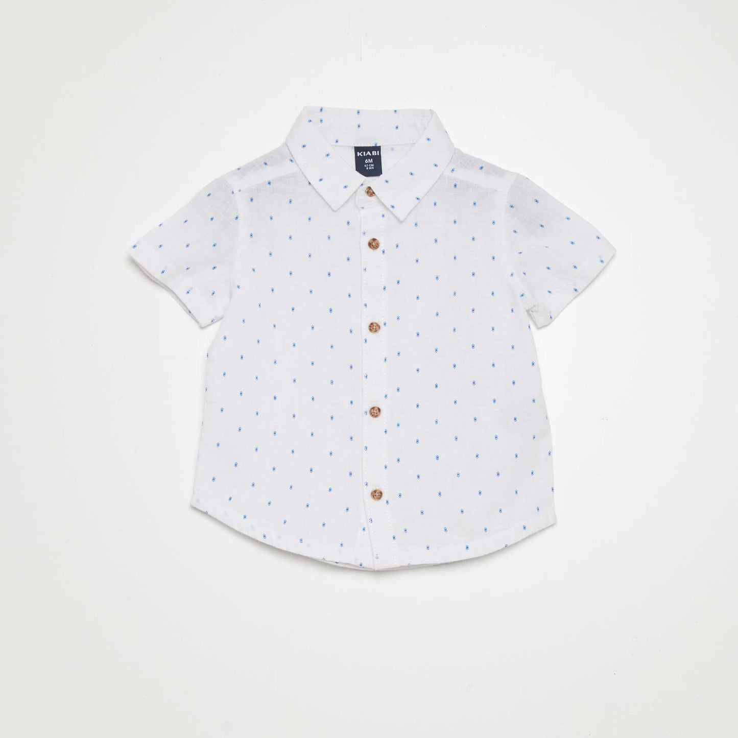 Chemise manches courtes à motif Blanc