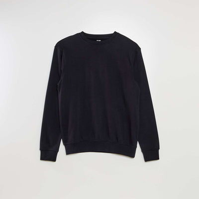 Sweat uni en molleton léger NOIR