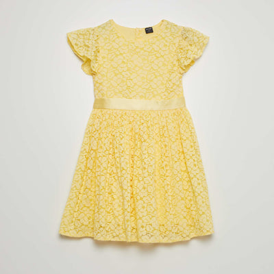 Robe en dentelle de cérémonie Jaune