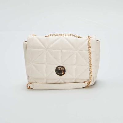 Sac bandoulière effet matelassé beige