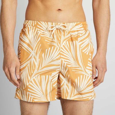 Short de bain avec motifs Jaune