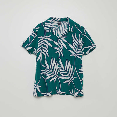 Chemise à manches courtes avec imprimé Vert