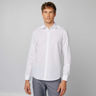 Chemise droite/regular à pois BLANC à POIS