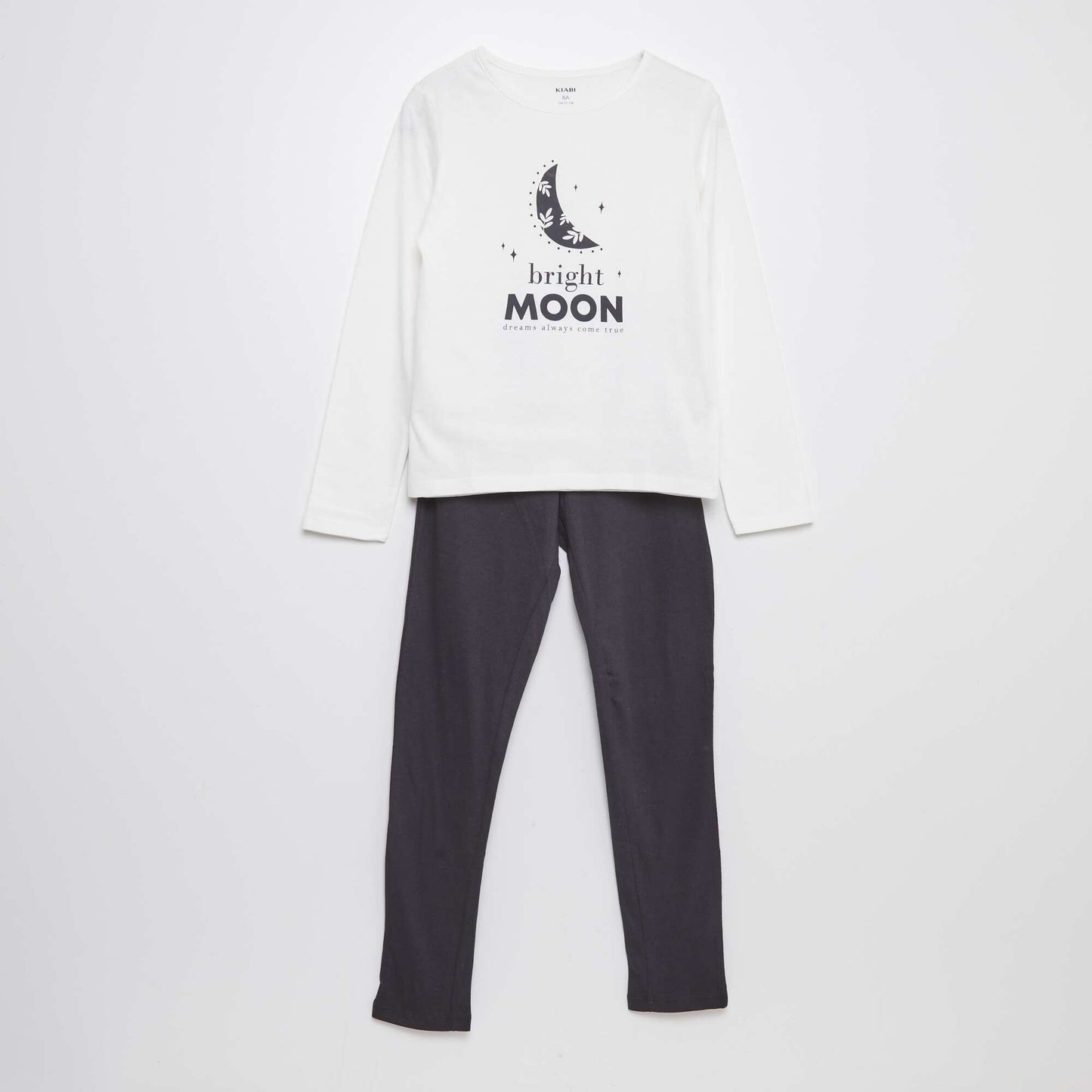 Ensemble pyjama t-shirt + pantalon - 2 pièces BLANC/GRIS FONCé