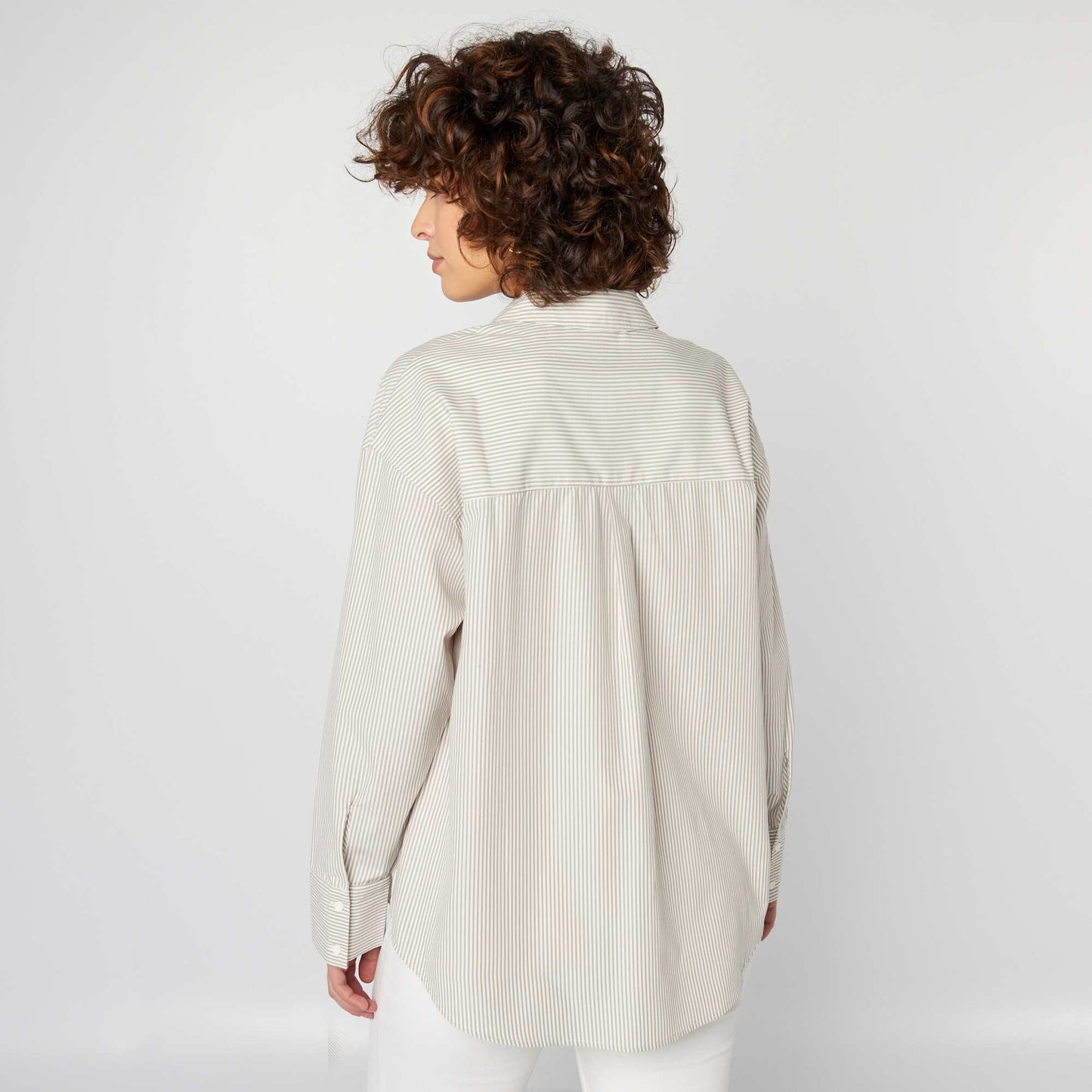 Chemise basique en popeline BEIGE