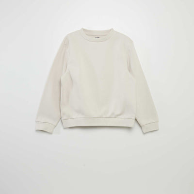 Sweat en molleton uni BLANC
