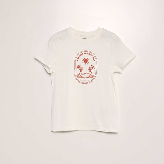 T-shirt manches courtes imprimé Blanc