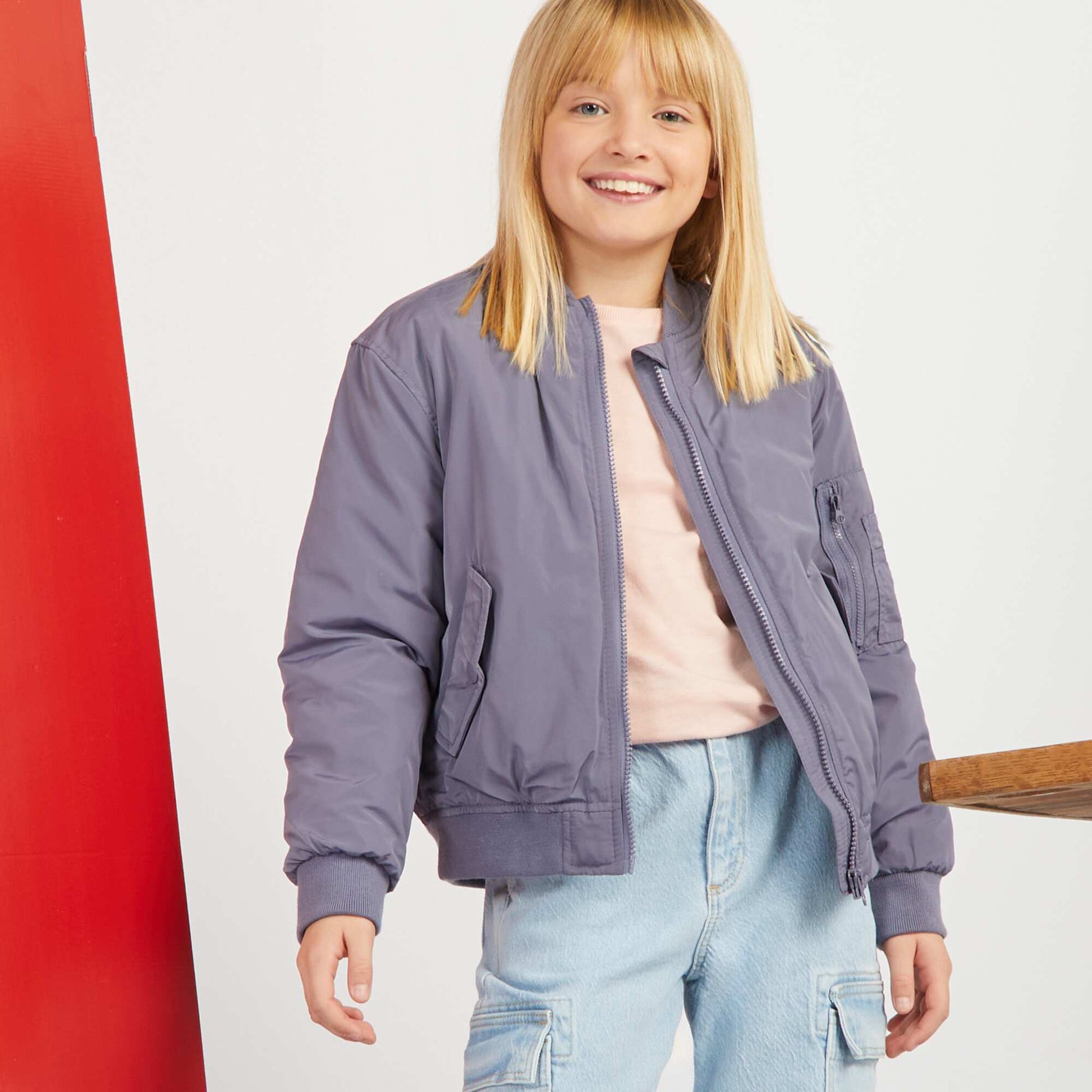 Blouson matelassé style aviateur VIOLET