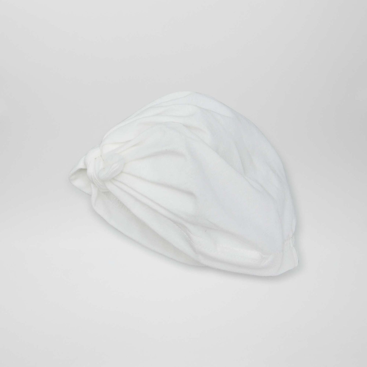 Bonnet turban en coton beige