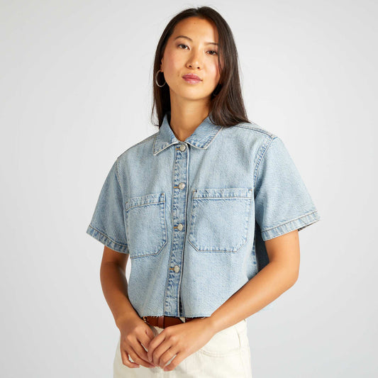 Chemise en jean cropped Triple stone