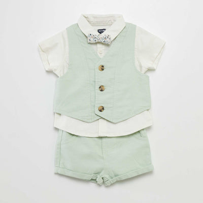 Ensemble de costume - 4 pièces Blanc/vert