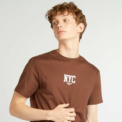 T-shirt imprimé MARRON