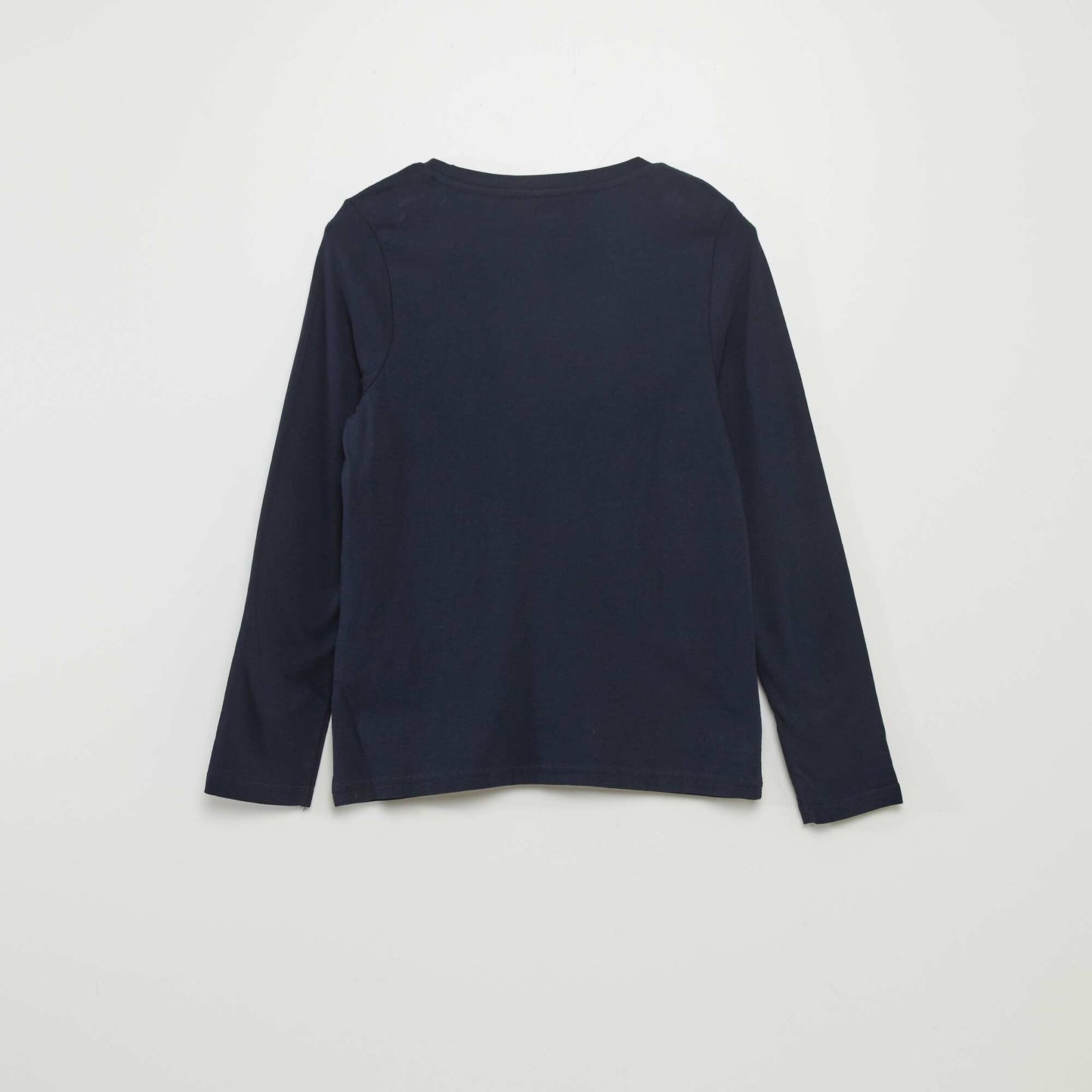 T-shirt imprimé à col rond BLEU MARINE