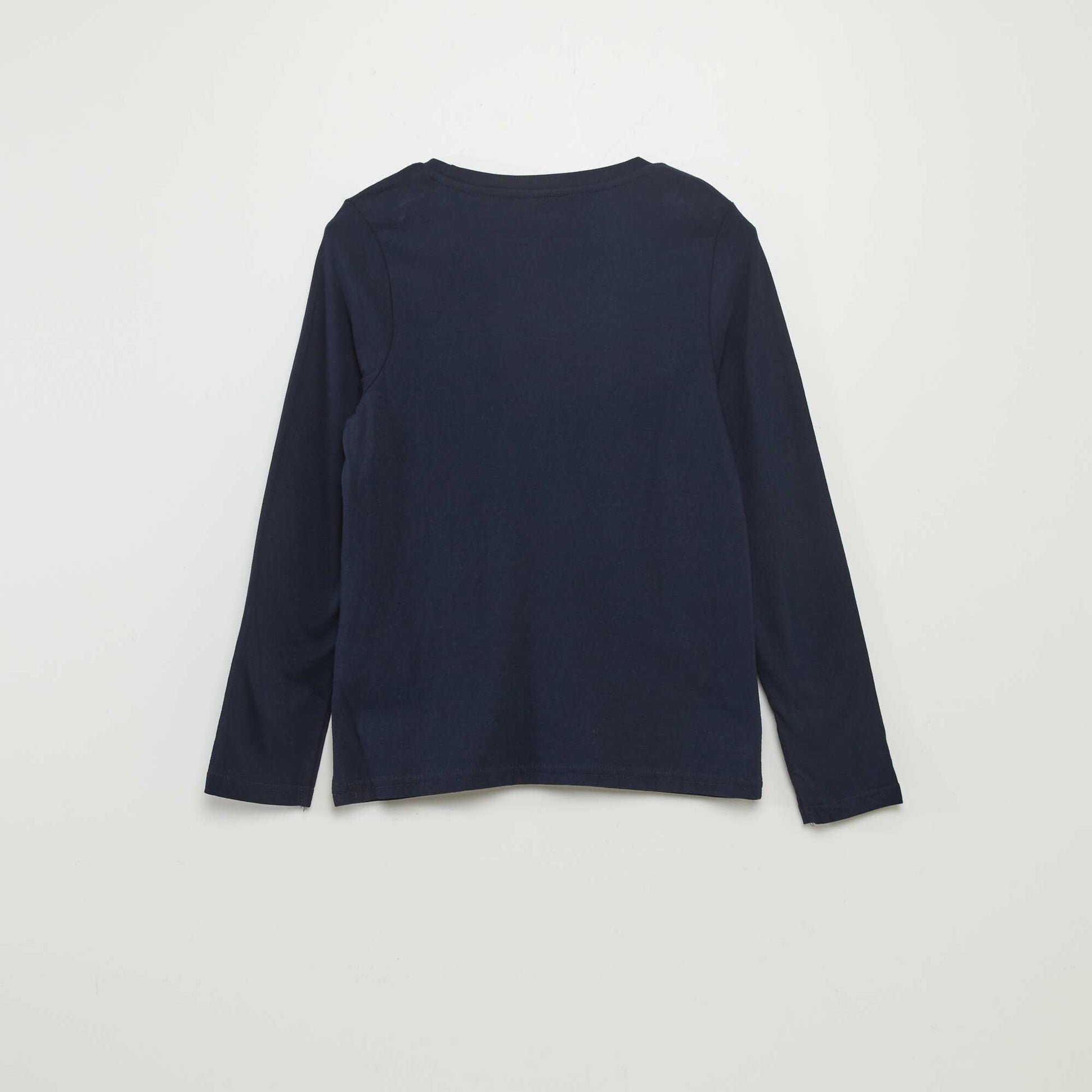 T-shirt imprimé à col rond BLEU MARINE