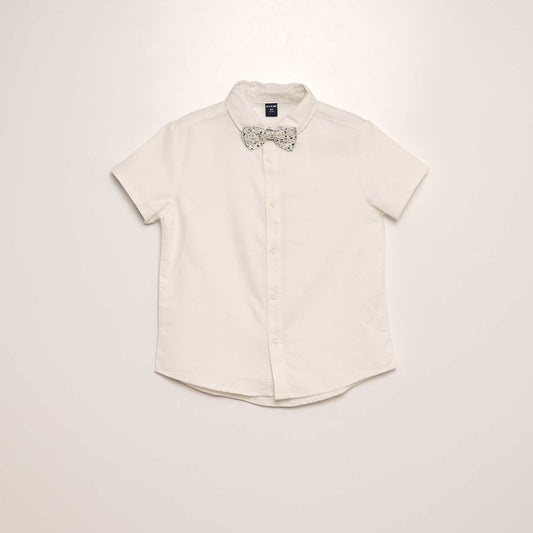 Chemise à nœud papillon blanc