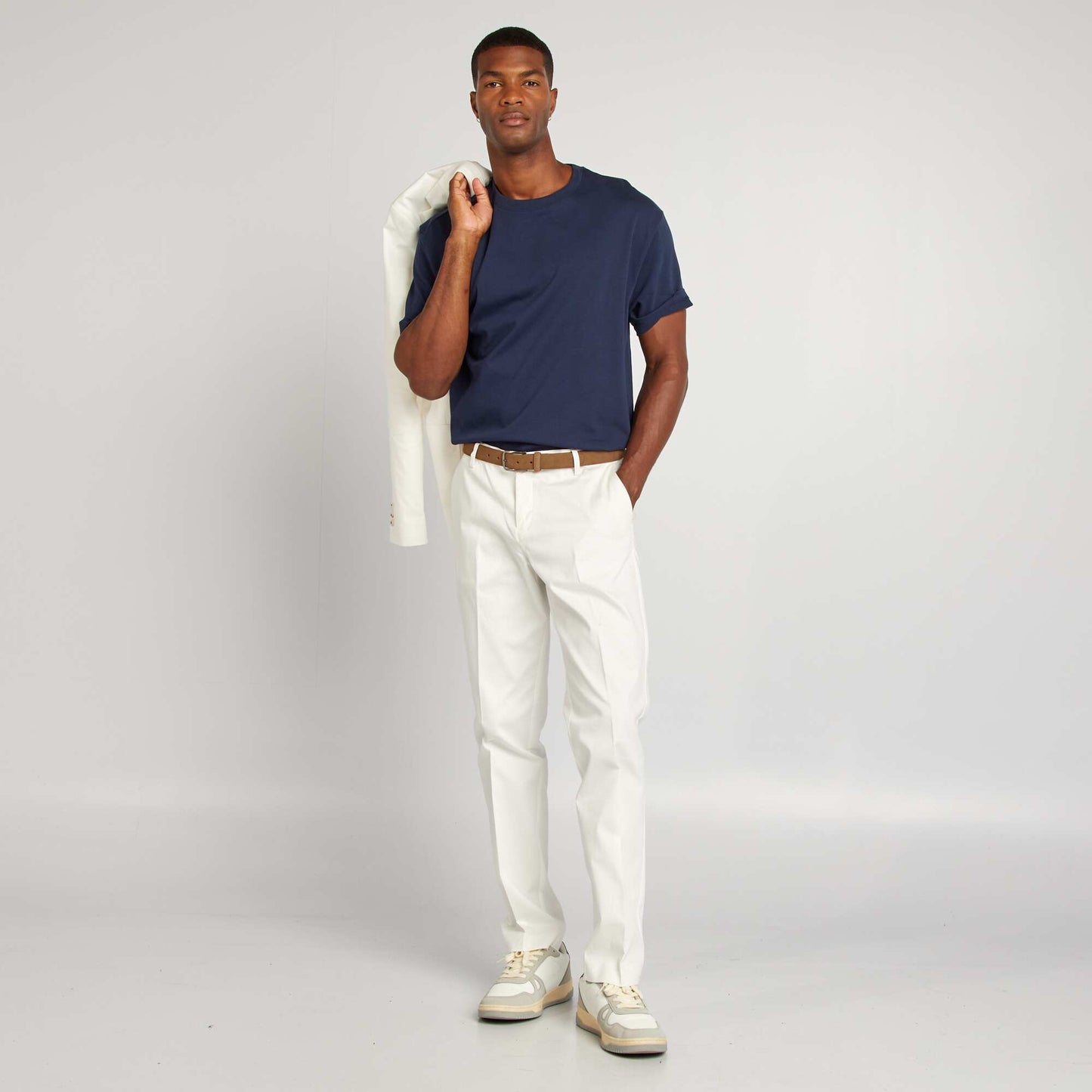 Pantalon chino stretch blanc