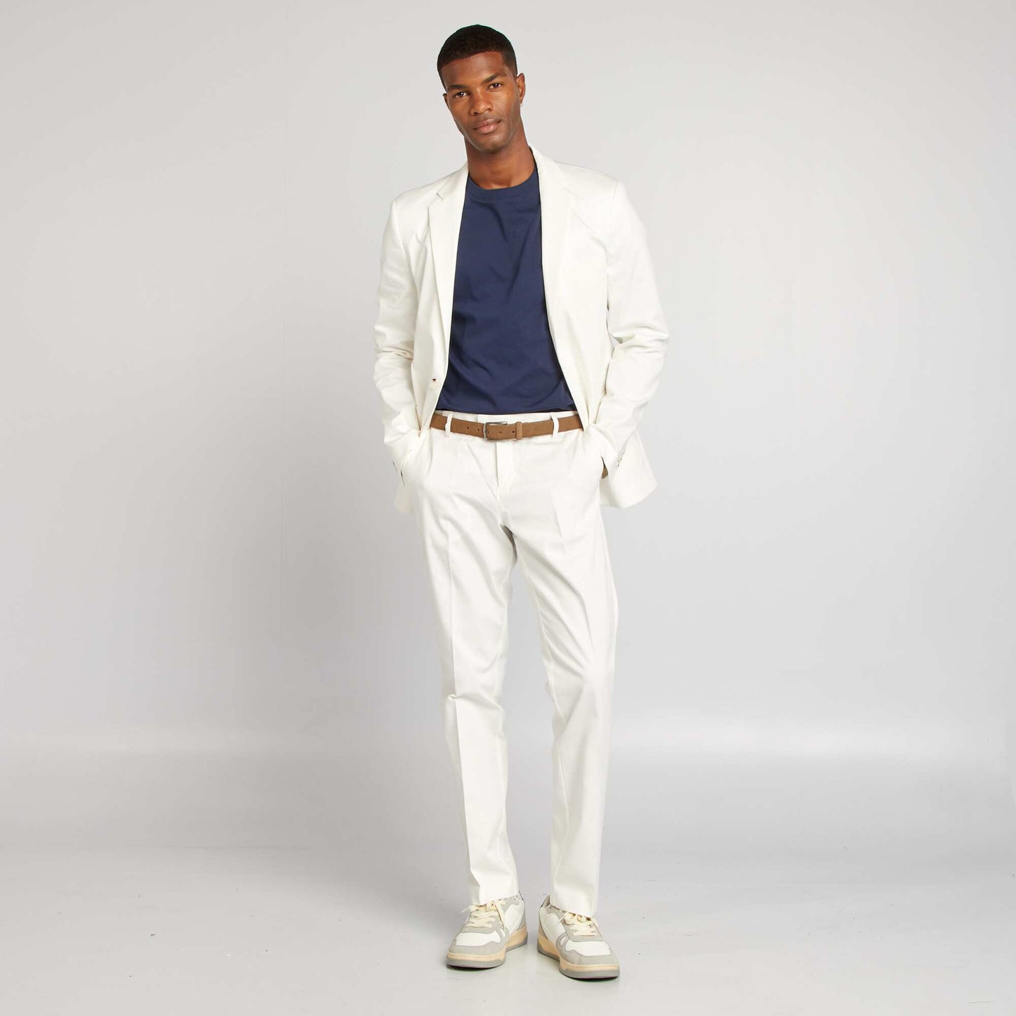 Pantalon chino stretch blanc