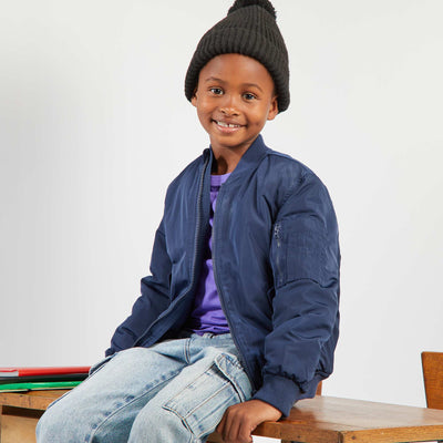 Blouson en nylon BLEU MARINE