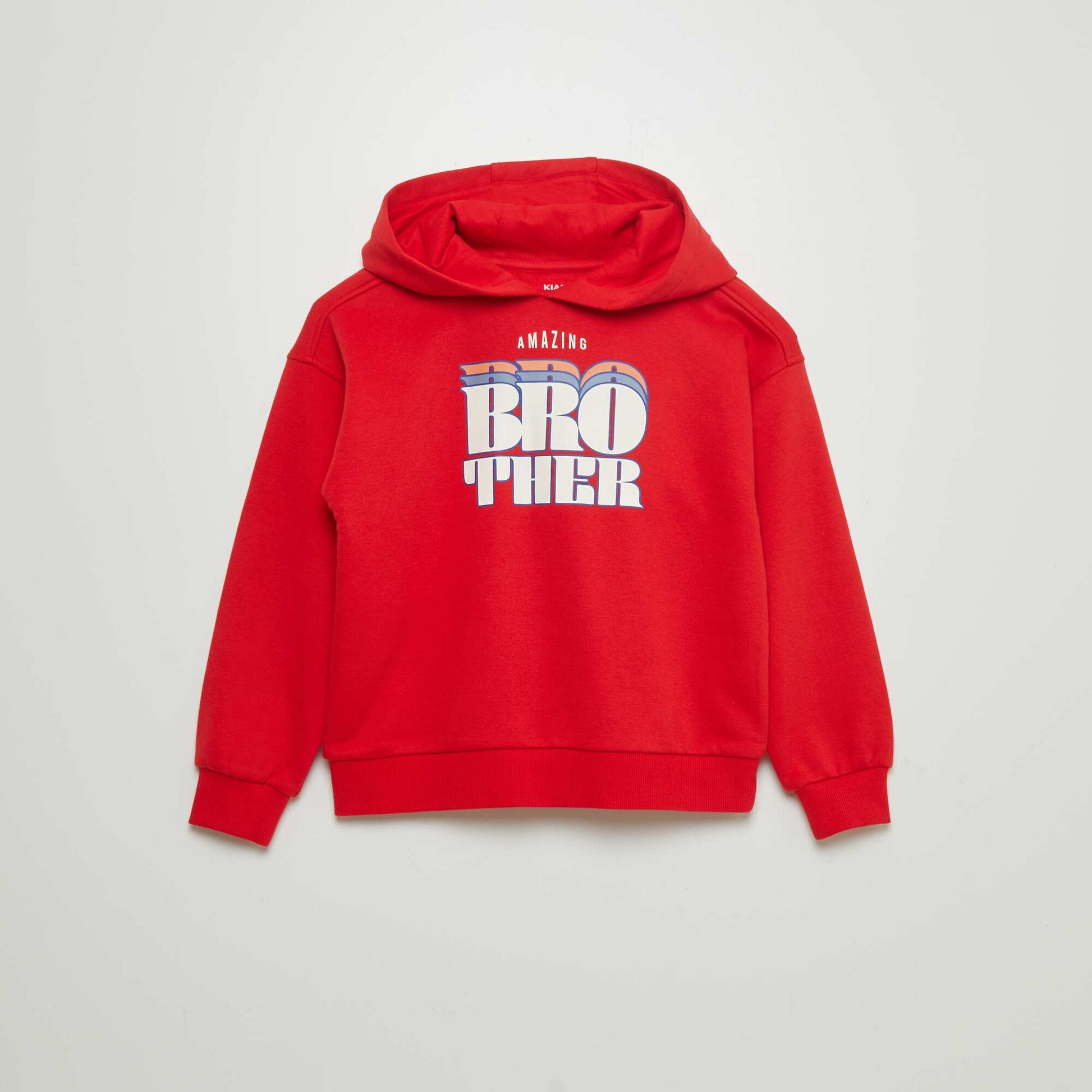 Sweat en molleton avec capuche ROUGE