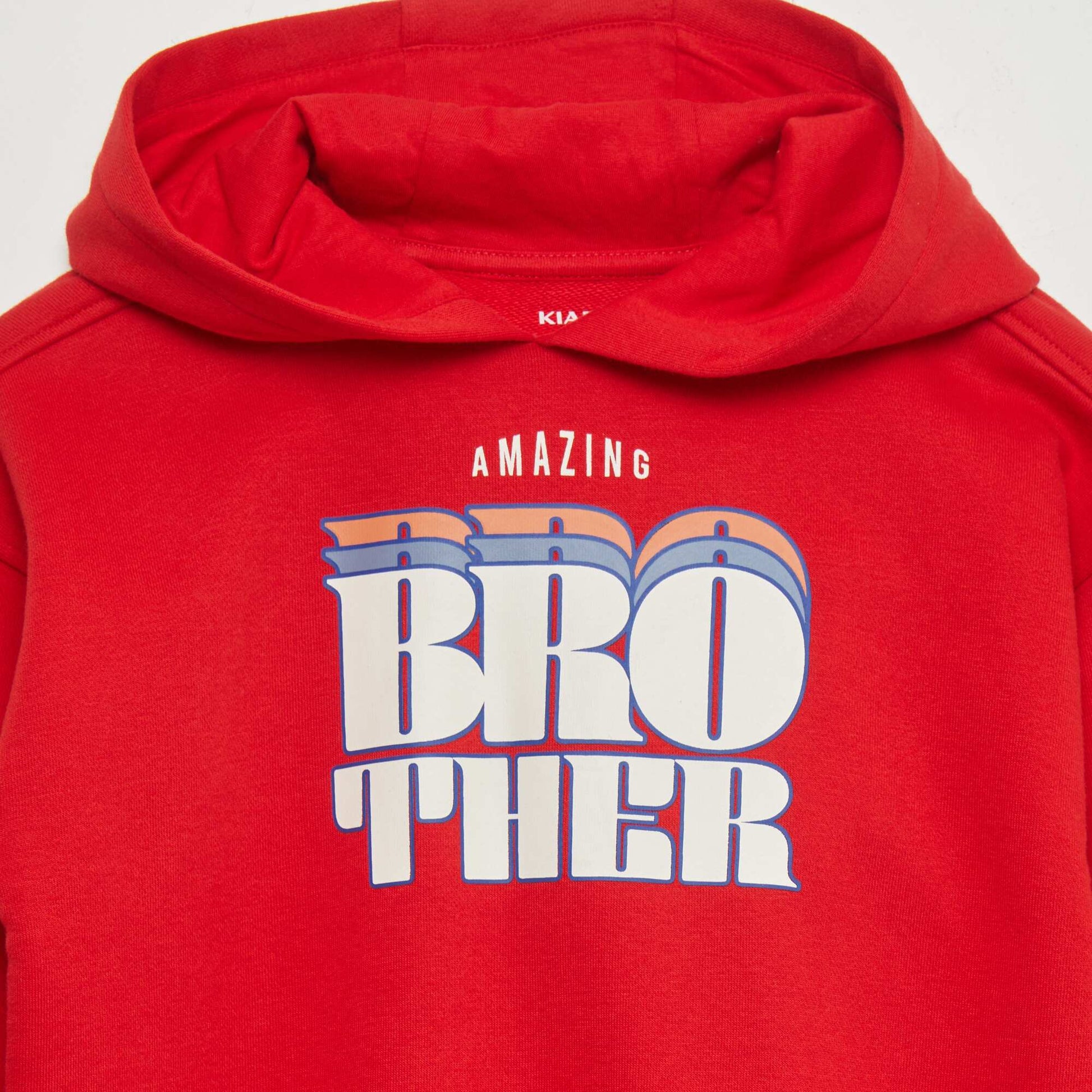 Sweat en molleton avec capuche ROUGE