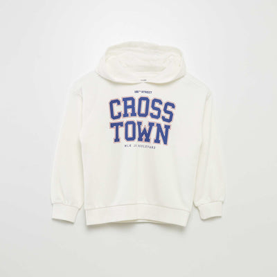 Sweat en molleton avec capuche BLANC