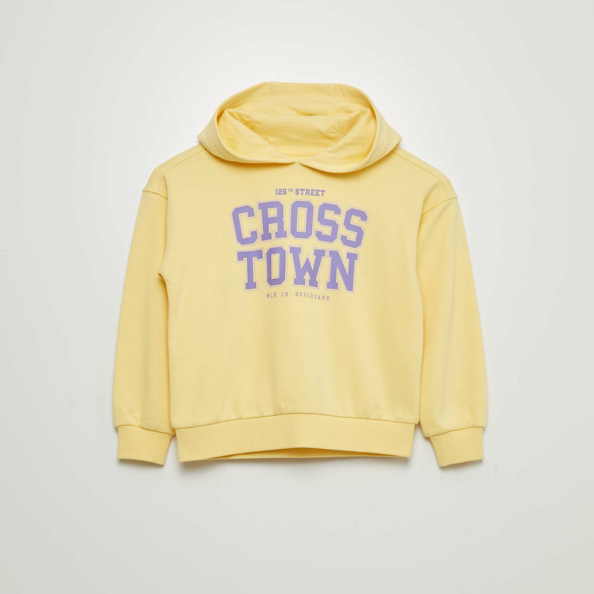 Sweat à capuche avec imprimé JAUNE