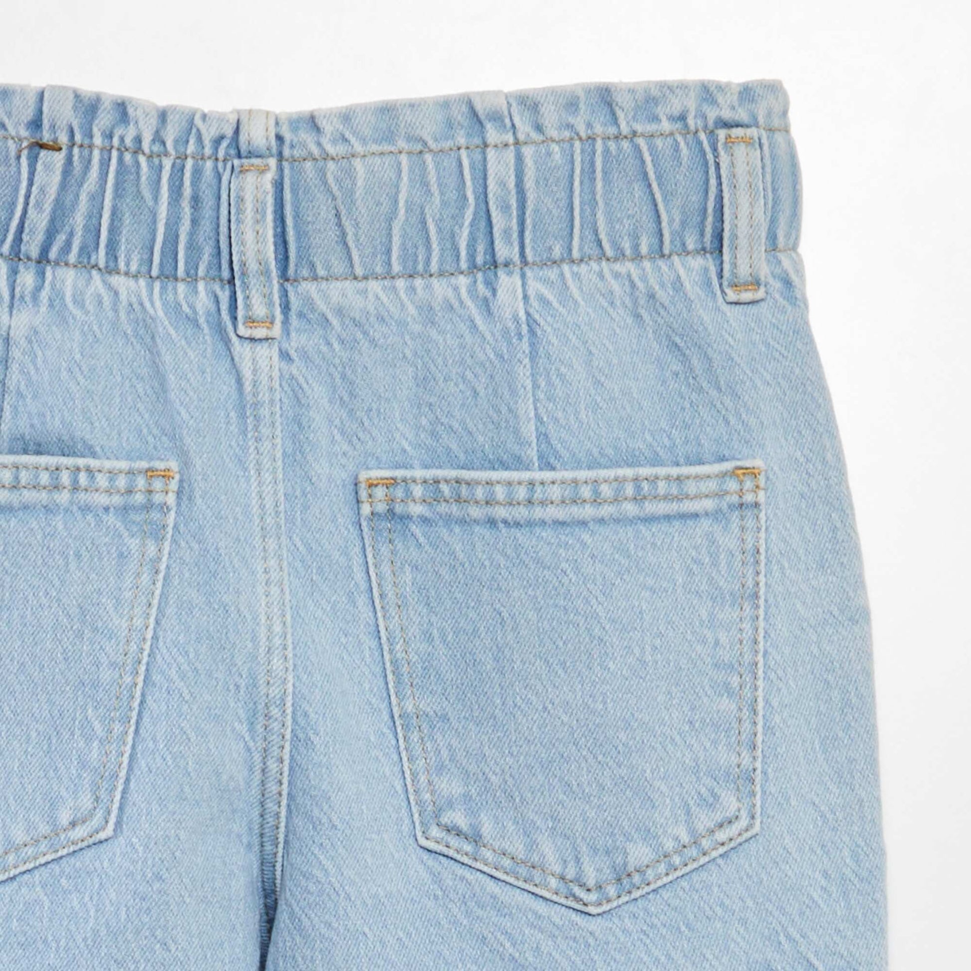 Pantalon mom avec poches à rabat BLEU
