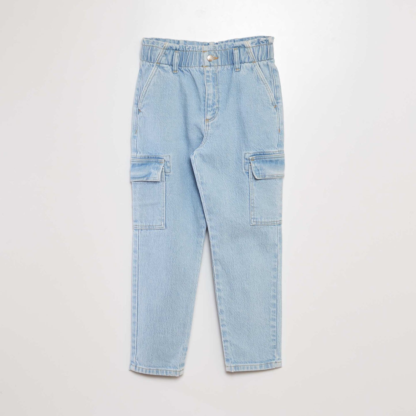 Pantalon mom avec poches à rabat BLEU