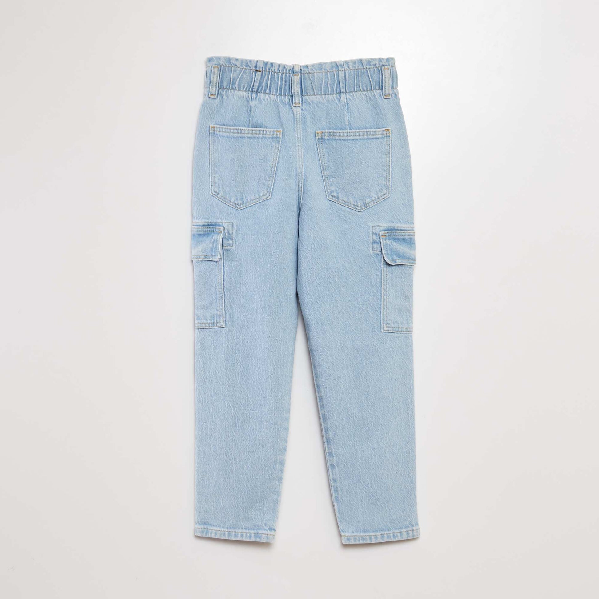 Pantalon mom avec poches à rabat BLEU
