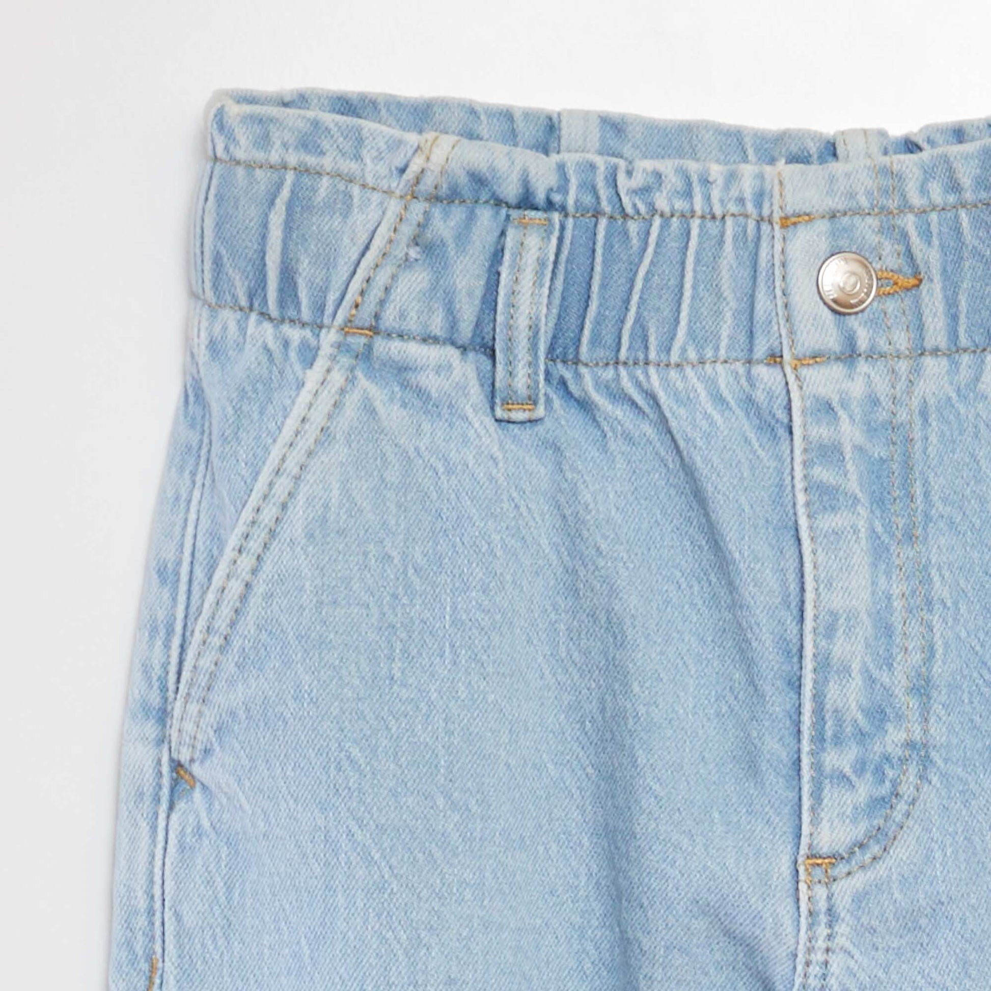 Pantalon mom avec poches à rabat BLEU