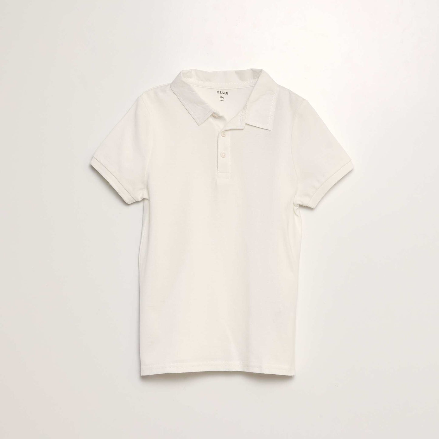 Polo en piqué de coton blanc