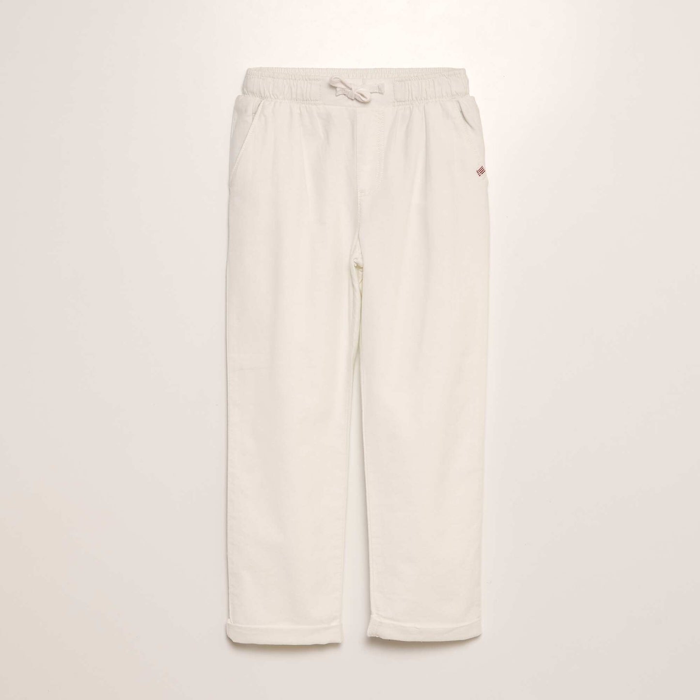 Pantalon droit en coton blanc