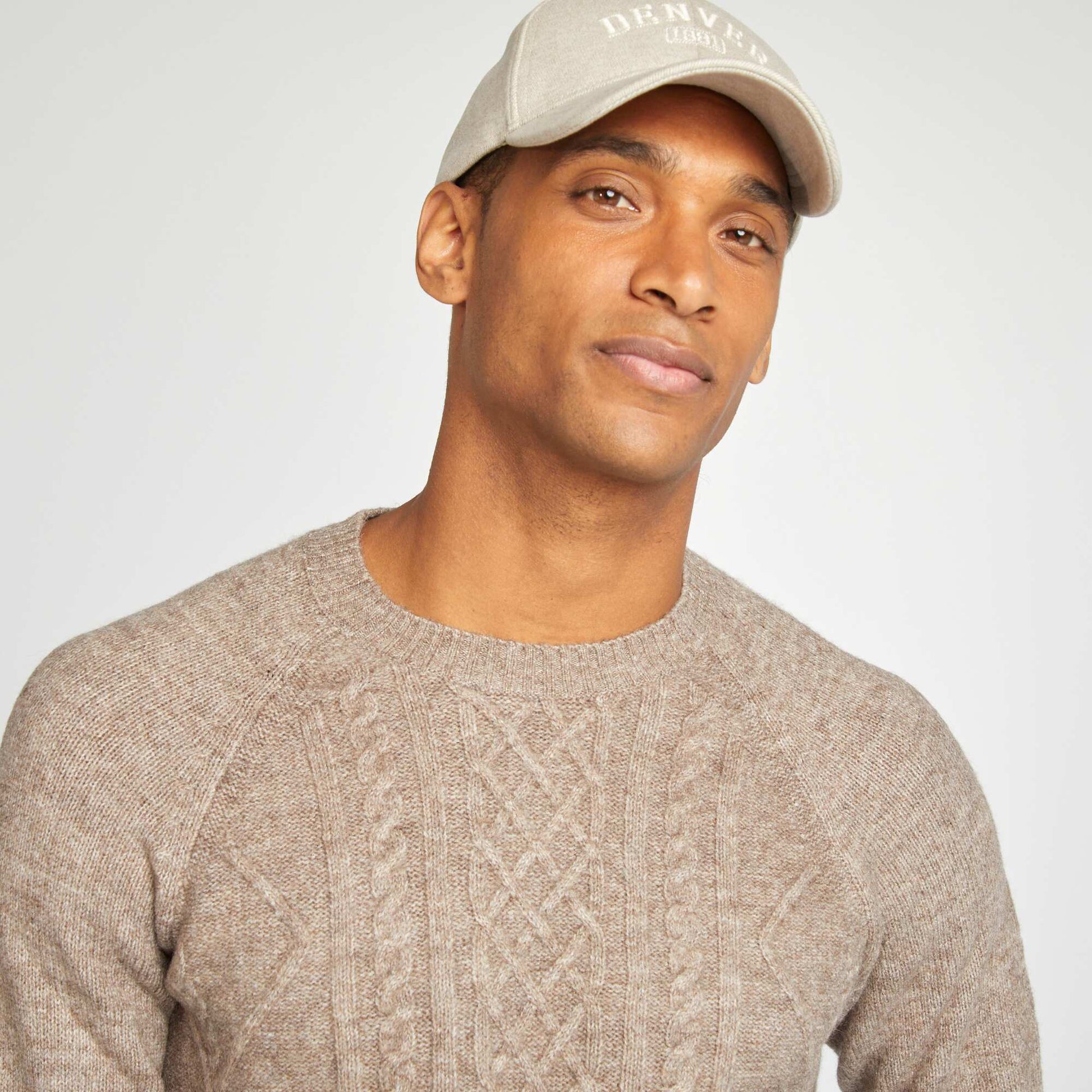 Pull en maille torsadée BEIGE