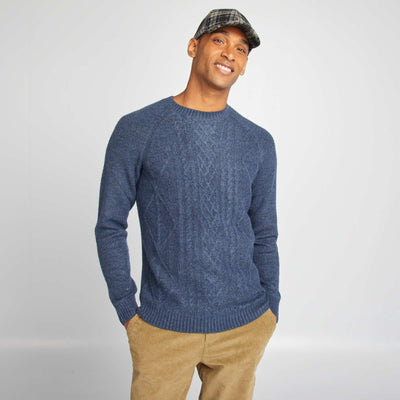Pull en maille torsadée MARINE