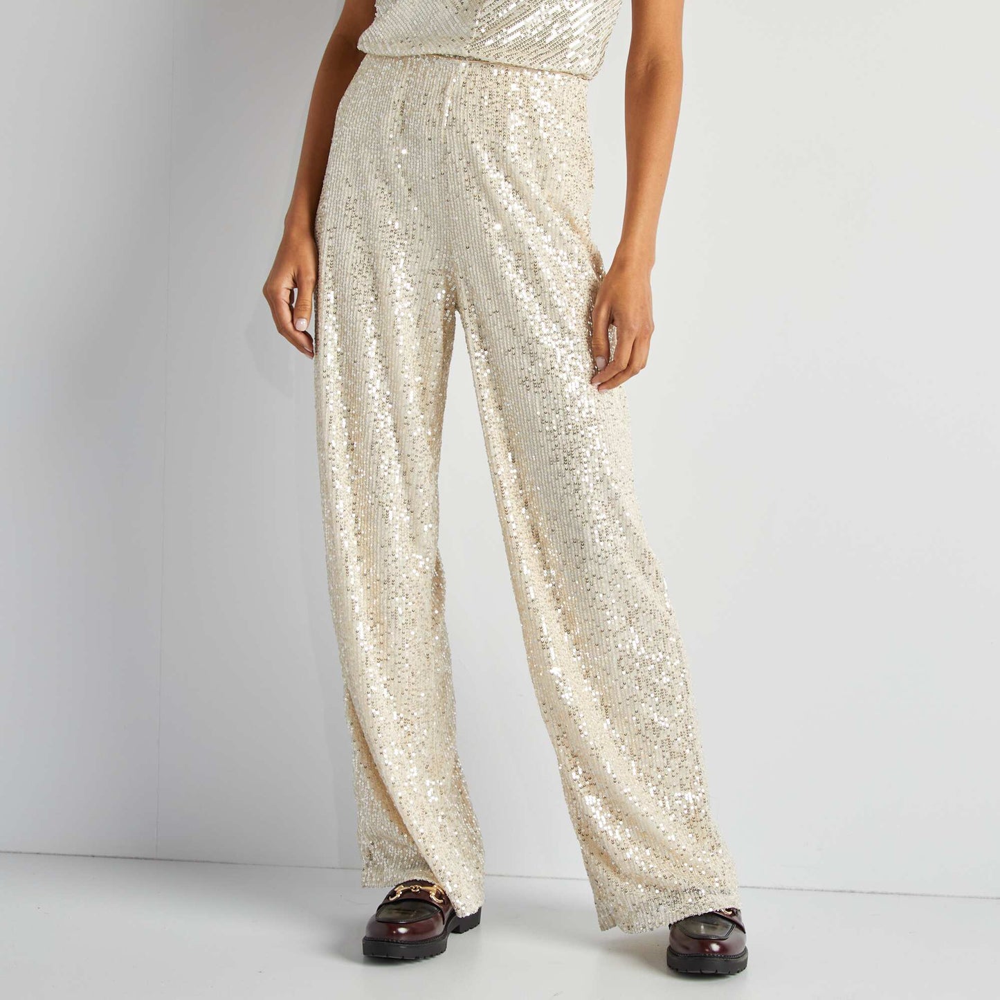 Pantalon de fêtes en sequins BEIGE