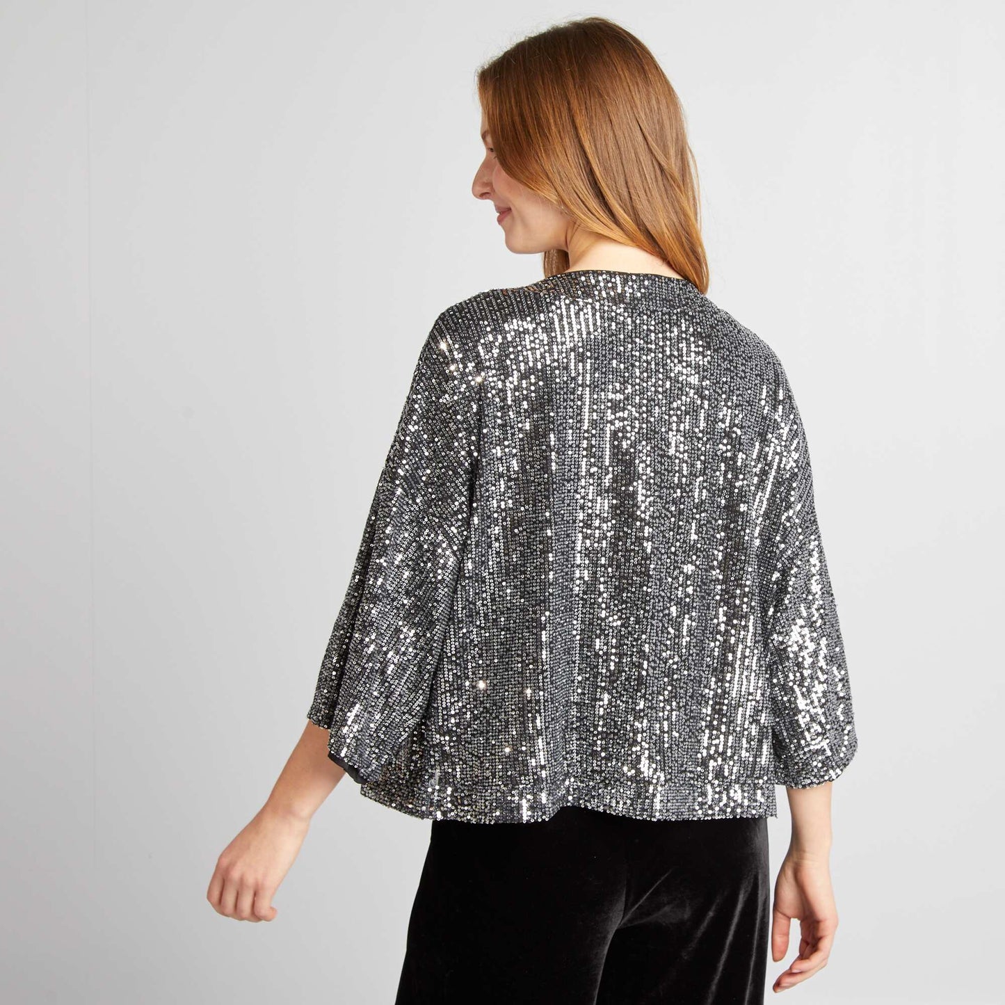 Kimono en sequins Gris