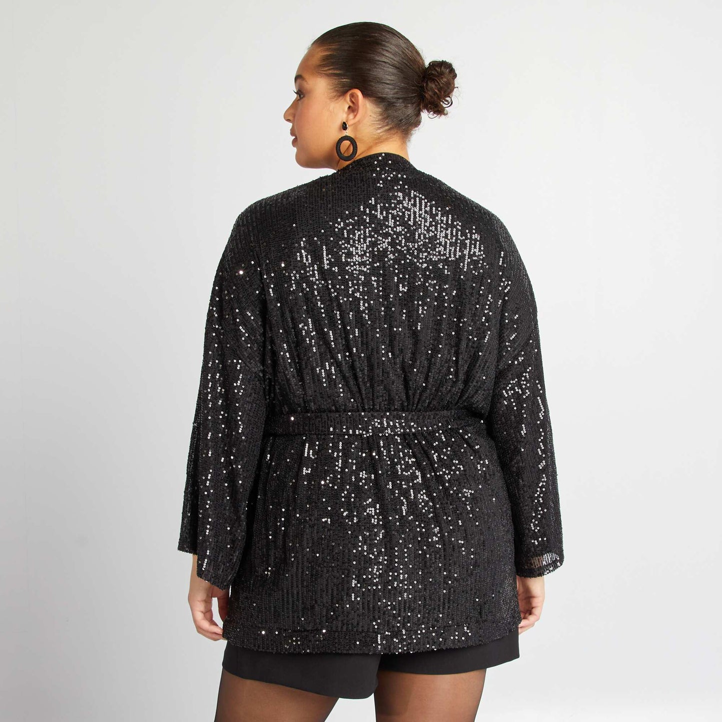 Kimono de fêtes à sequins Noir