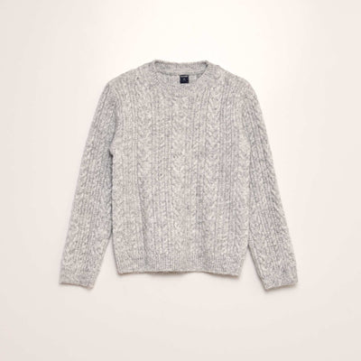 Pull en tricot col rond GRIS
