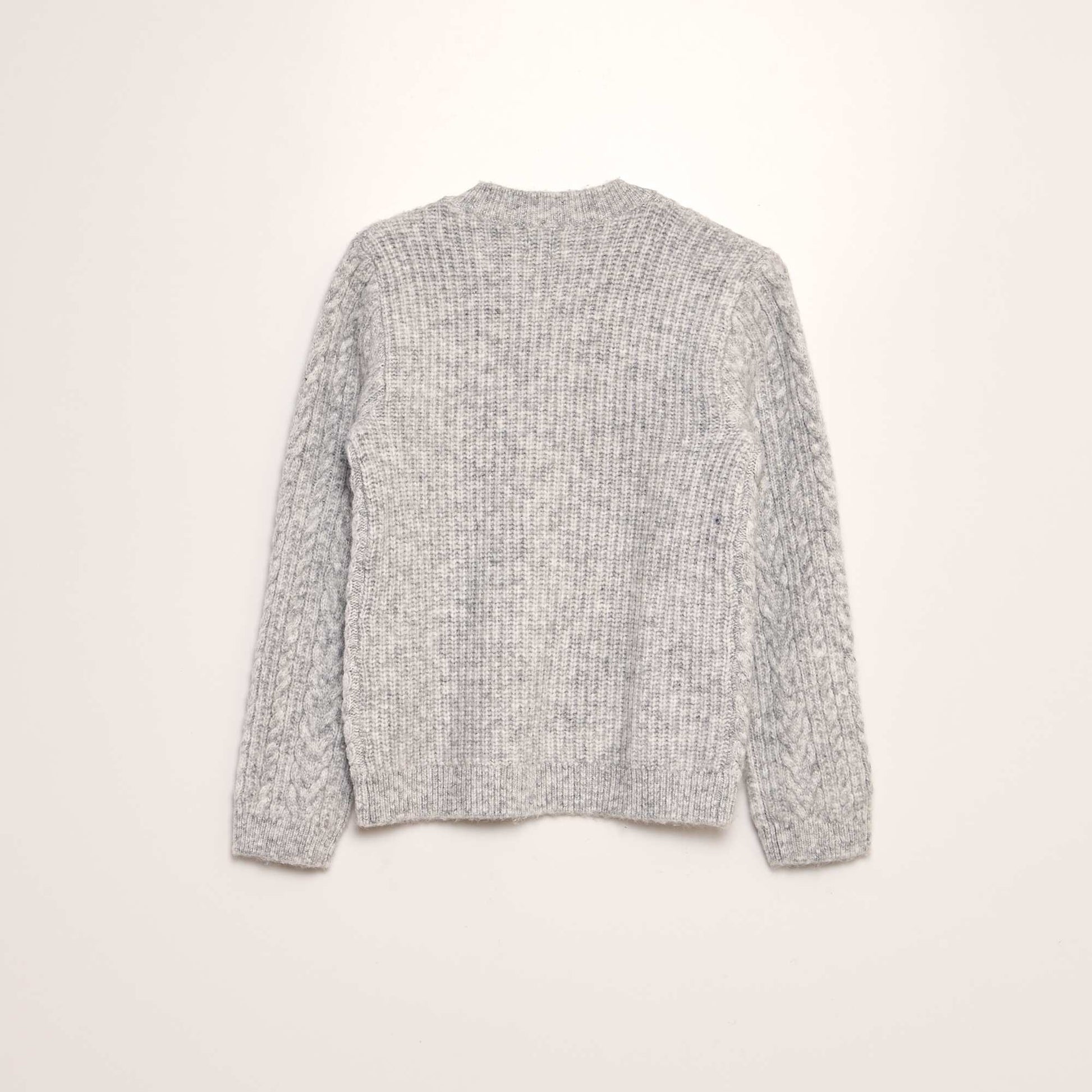 Pull en tricot col rond GRIS