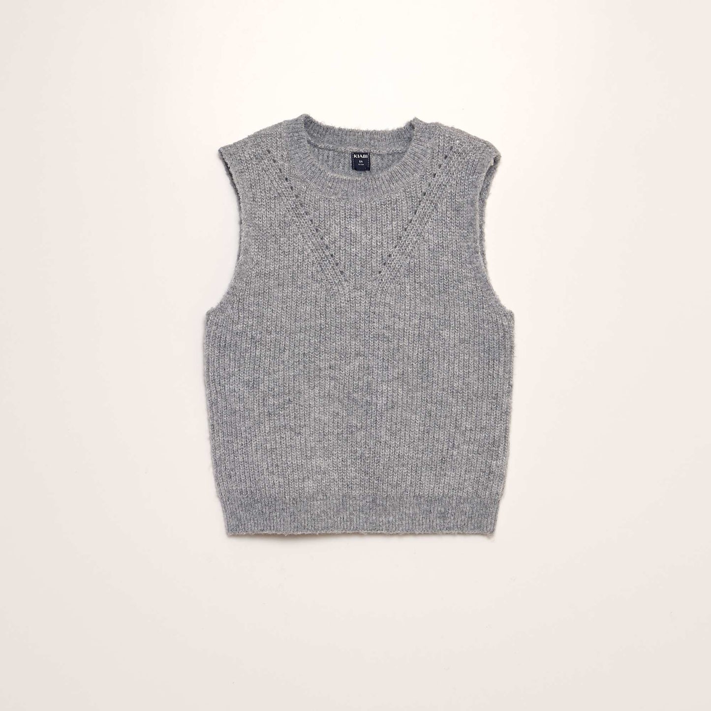 Pull en maille sans manches GRIS