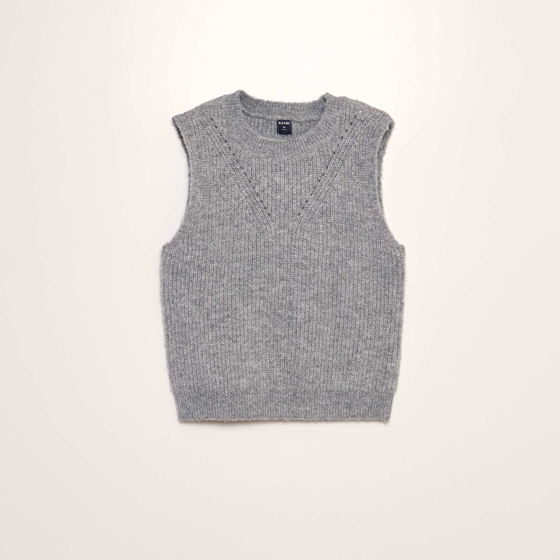 Pull en maille sans manches GRIS