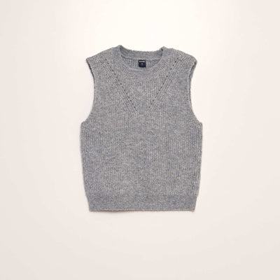 Pull en maille sans manches GRIS