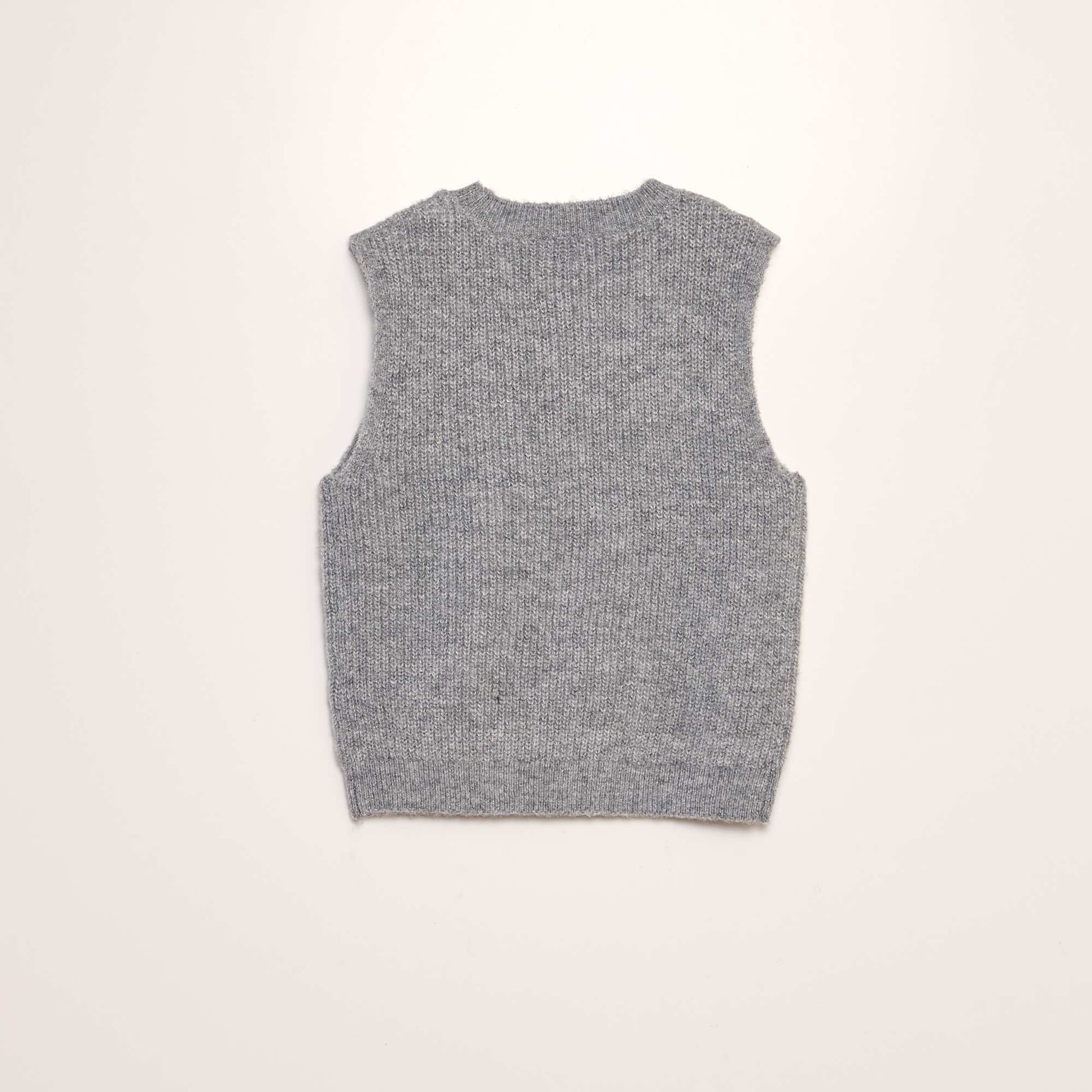 Pull en maille sans manches GRIS
