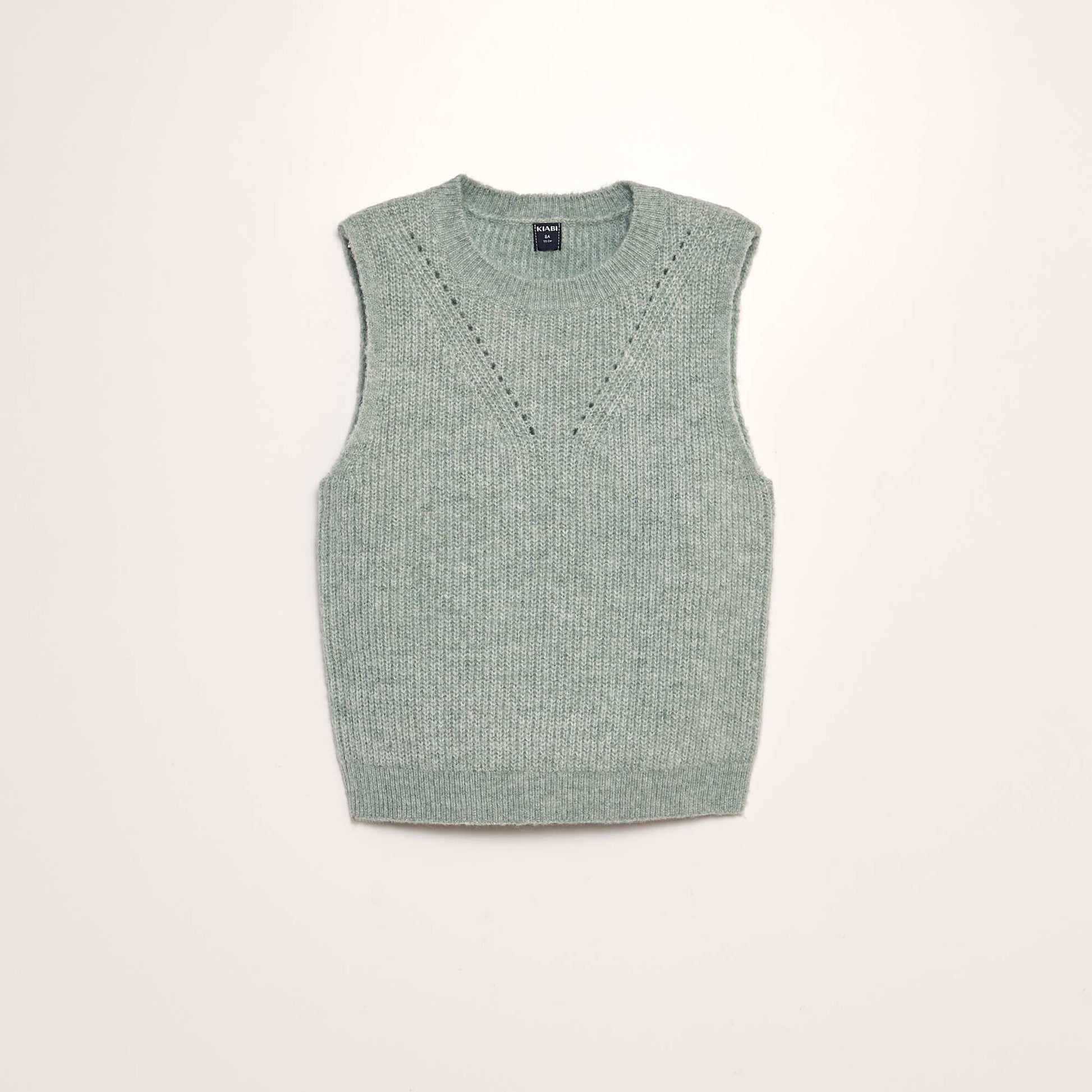 Pull en maille sans manches VERT